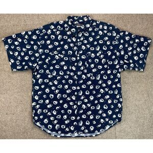 Guess by Georges Marciano Vintage Men's Button Up Short Sleeve Shirt Size Large‎